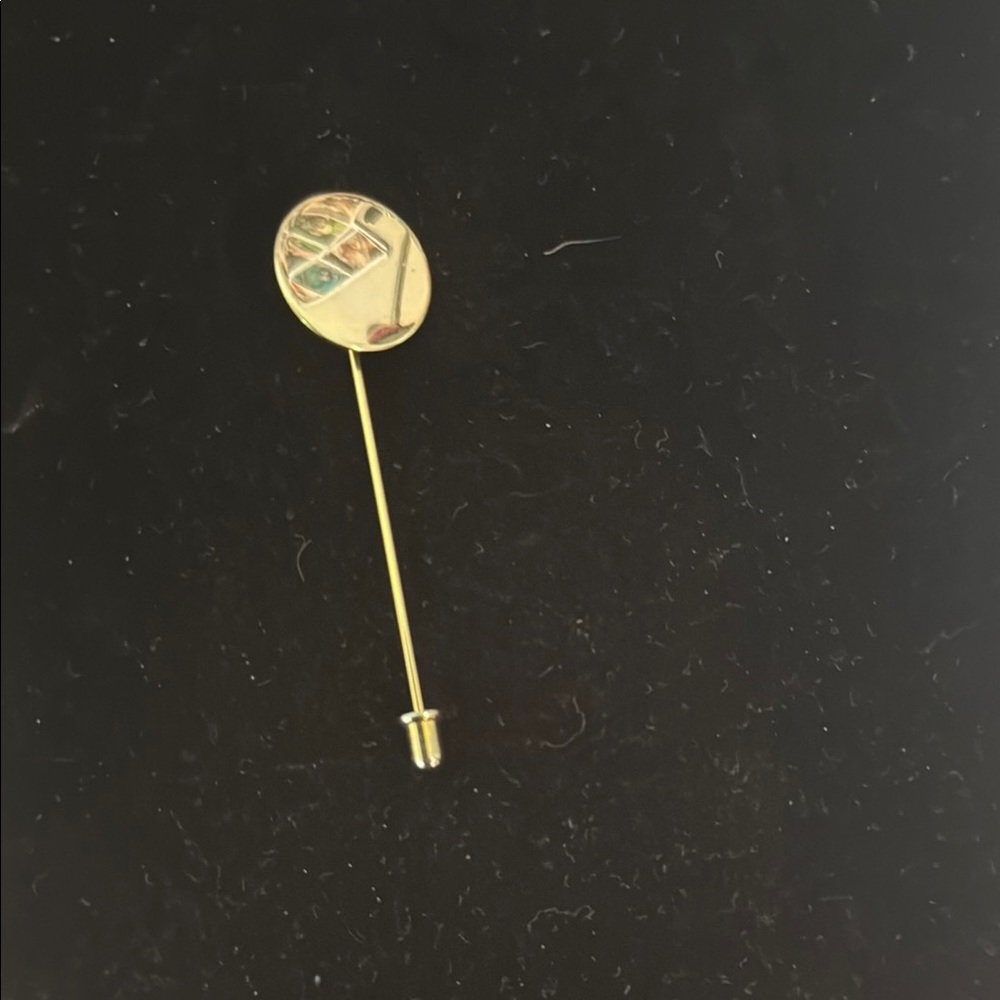 Gold Stick Pin with Multicolor Enamel